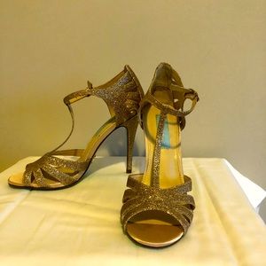 Betsey Johnson Gold Glitter Wedding Shoes